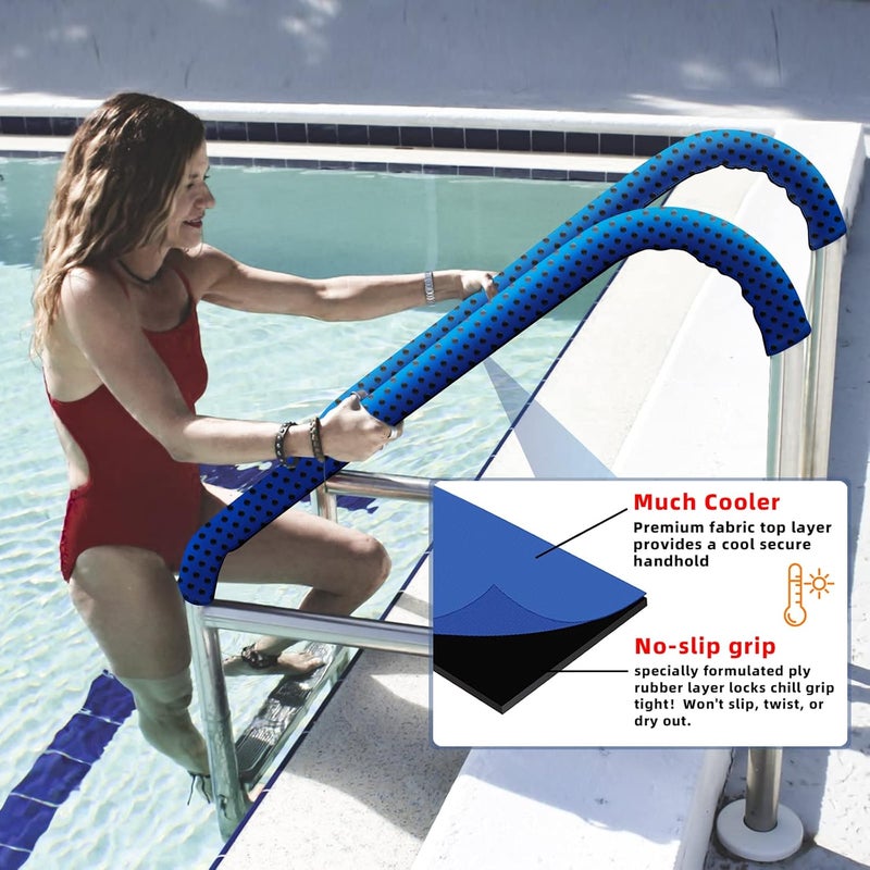 DERMOND Neoprene Zippered Pool Handrail Cover 4 Feet Slip Resistant Rail Grip for Swimming Pool Hand Railing Cover - Image 3